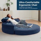 Mofolit 71" Boneless Couch Loveseat Folding Sofa Bed Convertible Floor Couch for Living Room,Sleeper for Guest Room,Apartment,Loft & Home Office. (1, Blue, 71") Mofolit