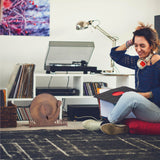 Heather & Willow Now Playing Vinyl Record Holder | Now Playing Vinyl Record Stand Display | Wood Vinyl Record Storage Stands for Albums | Now Spinning Vinyl Accessories Rack Heather & Willow