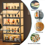 TVMCNA 67" Display Cabinet, Curio Display Cabinet with Door and 4 Adjustable Shelves, Large Capacity Storage Cabinet Collectibles Toy Display Case for Living Room TVMCNA