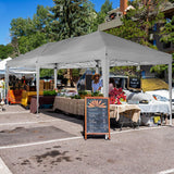 COBIZI 10x20 Pop Up Canopy Tent with 6 Sidewalls Tents for Parties Waterproof Camping Canopy Ez Up Party Tent Outdoor Portable Gazebo for Backyard Commercial Event Tent, Grey COBIZI