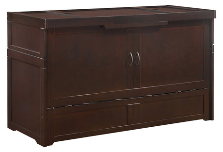 NIGHT & DAY Furniture Murphy Cube Cabinet Bed, Queen, Chocolate NIGHT & DAY
