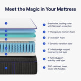 Nectar Premier Hybrid King Mattress 13 Inch - Medium Firm Memory Foam - Steel Springs - Heat Wicking Cooling Technology - 365-Night Trial - Forever Warranty,White Nectar