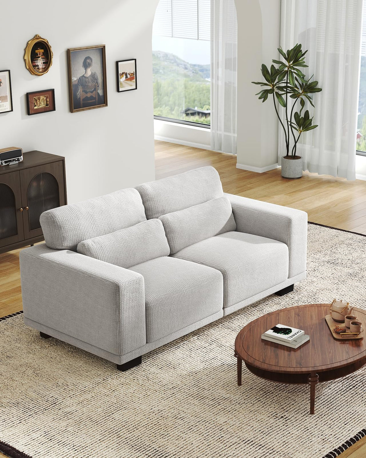 Pipishell Loveseat Couches for Living Room, 65" Modern Couch with Deep Seats and Wide Armrests, Comfortable Love Seat Sofa with Sturdy Frame, Easy to Clean with Removable Covers,Grey Pipishell