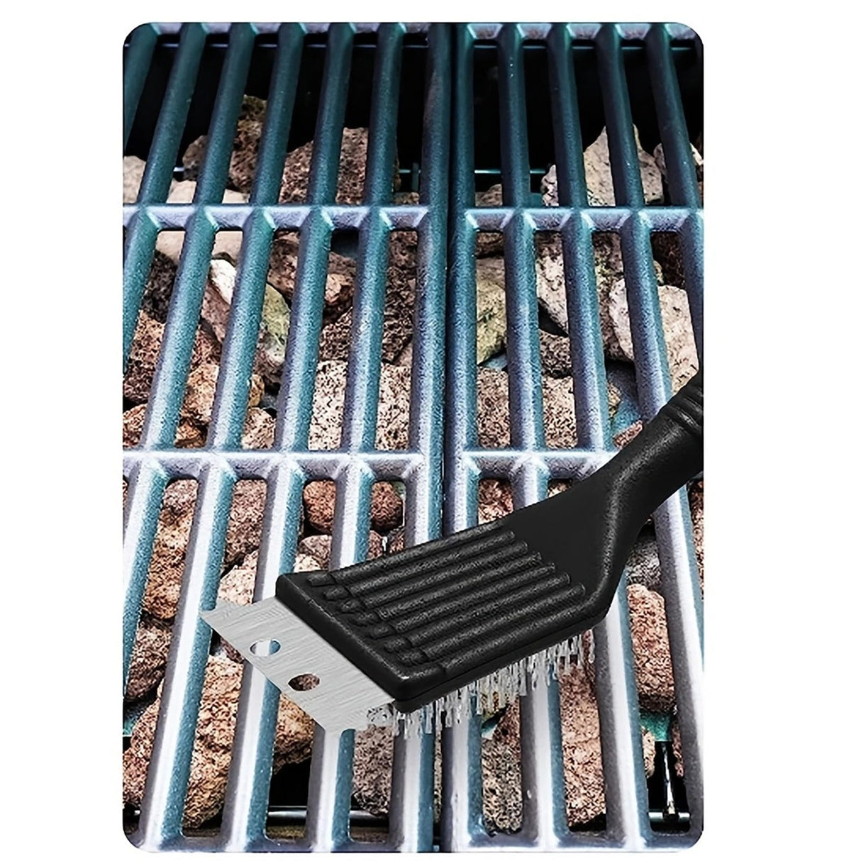 Grill Brush, 2 Pcs 8.3 Inch x 2.8 Inch Stainless Steel with Plastic Handle for Barbecue Net Cleaning (2) YIKANGHENG