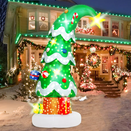 Lionoble 6 FT Christmas Outdoor Inflatable Decorations, Blow Up Christmas Tree with LED Light for Xmas Holiday Party Garden, Yard, Lawn Decor Lionoble