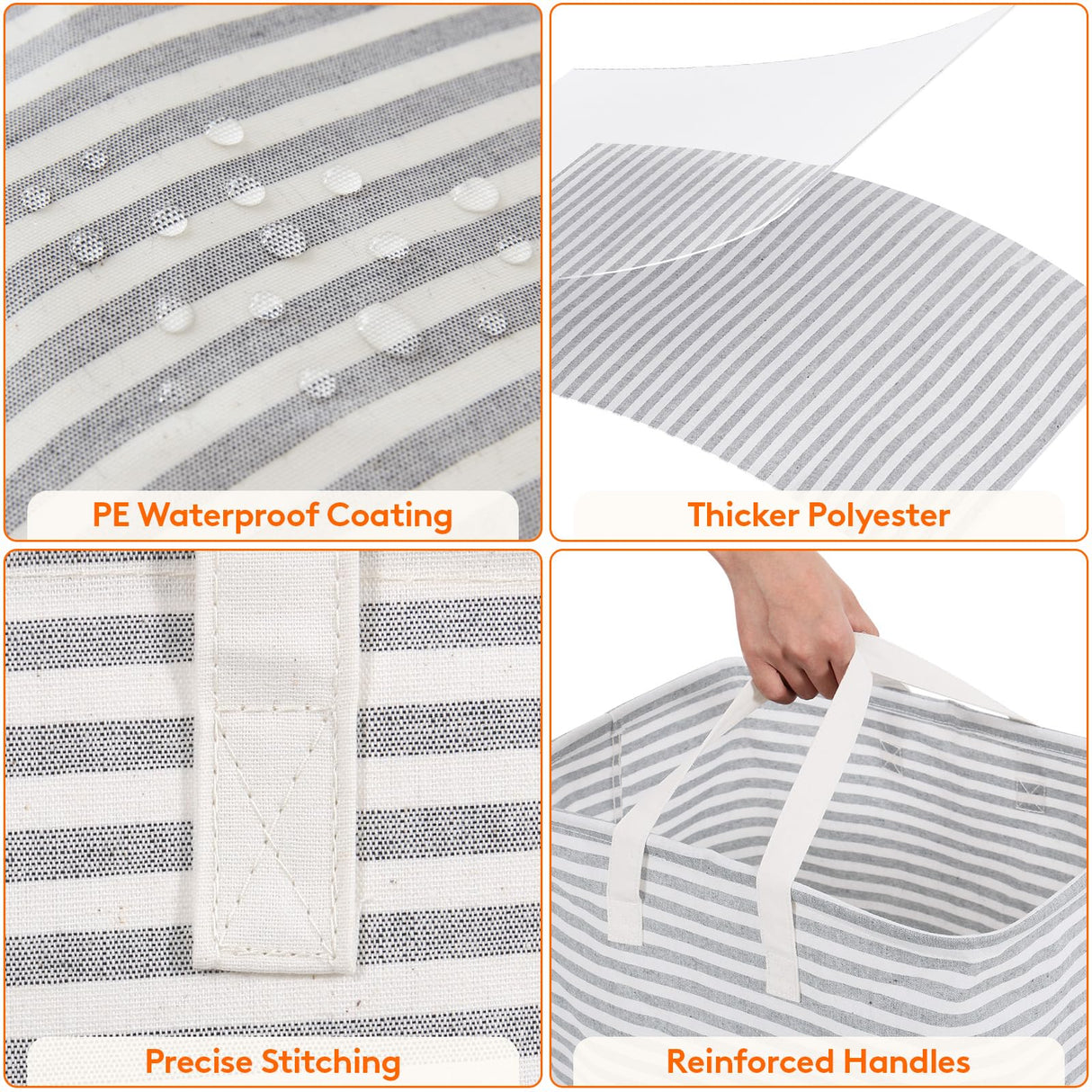 Lifewit 2 Pack Laundry Hamper Large Collapsible Laundry Baskets, Freestanding Waterproof Clothes Hamper with Easy Carry Handles in Laundry Room Bedroom Bathroom College Dorm for Adults, Grey, 2 x 80L Lifewit