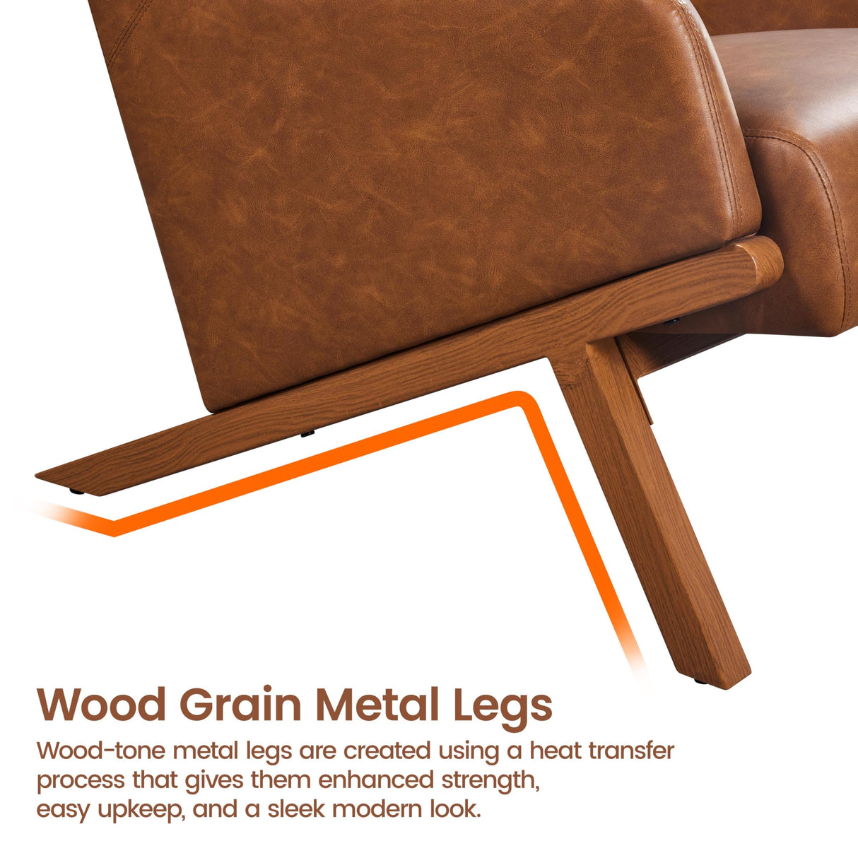 Yaheetech Brown Accent Chair, PU Leather Armchair High Wide Backrest, Oversized Recliner Chair Thick Seat Cushion for Office Reception Room Reading Nook, Brown Yaheetech