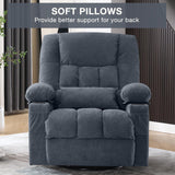 BOSMILLER Massage Swivel Rocker Recliner Chair with Vibration Massage and Heat Ergonomic Lounge Chair for Living Room with Rocking Function and Side Pocket, 2 Cup Holders, USB Charge Port BOSMILLER