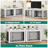 YITAHOME 76 Inch Double Dog Crate Furniture, XXL Dog Crate Furniture for 2 Dogs, Side End Table, Waterproof Top, Safety Corners, 2-in-1 Iron-Wood Fusion Dog Kennel Furniture for 2 Large Dogs,White YITAHOME