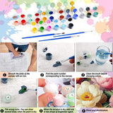 Arttoplus Flowers Paint by Numbers Kit for Adults-Butterfly Adult Paint by Number Kits on Canvas,Flowers Painting by Number Adult for Gift Home Wall Decor(16x20inch) Arttoplus