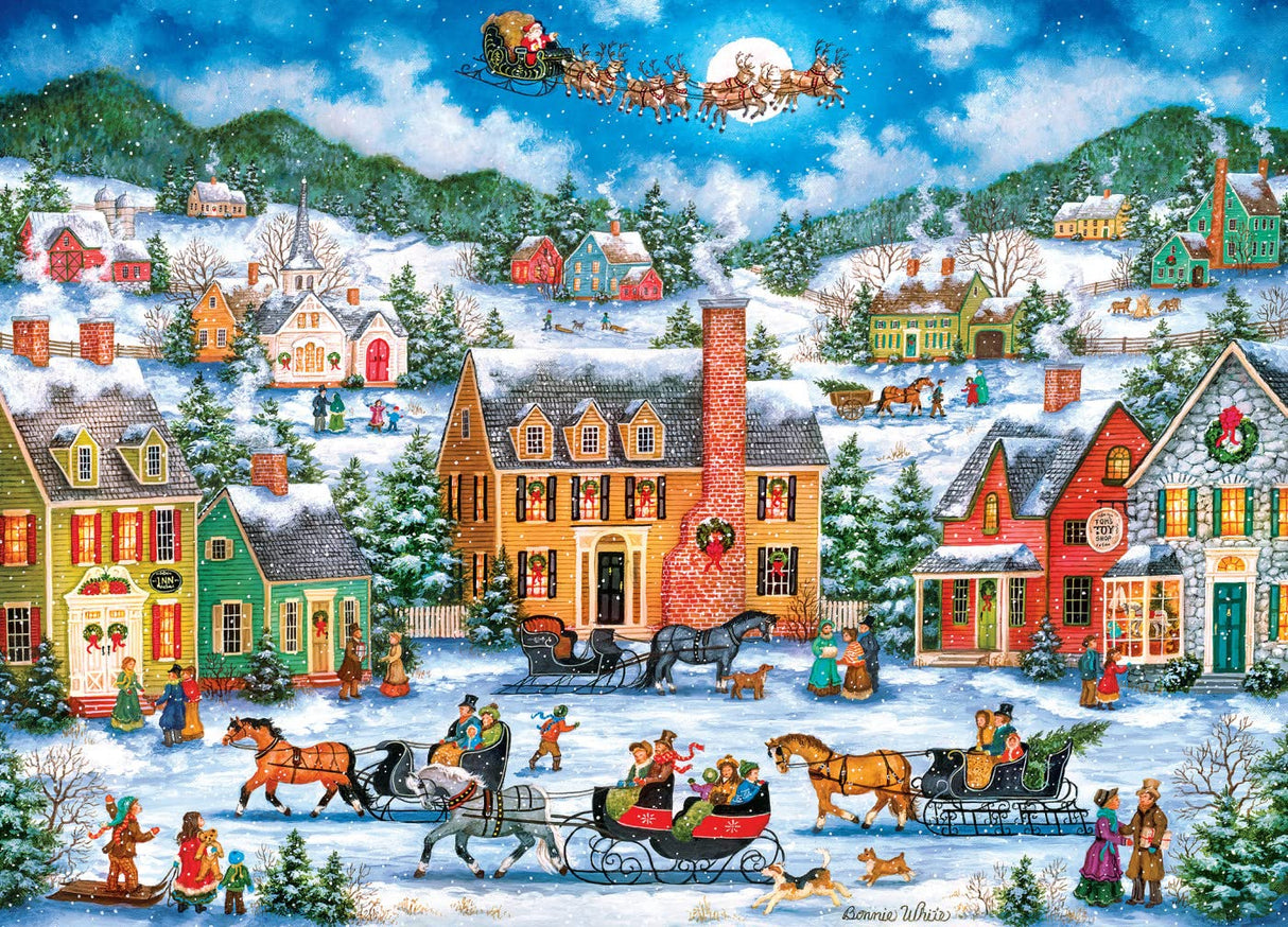 MasterPieces 1000 Piece Holiday Jigsaw Puzzle - Christmas Eve Fly By - 19.25"x26.75" Masterpieces