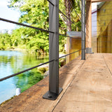 Deck Man 2 Pack Stainless Steel Pre-drilled Intermediate Post/Studdle Pickets for 1/8" Deck Cable Railing, Level Cable Railing Fittings (2, Black, 36 inch) Deck Man