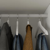 Bobve 78.74'' Armoire Wardrobe Closet with 2 Doors and 2 Drawers, Bedroom Armoire with Hanging Rod, Freestanding Wooden Closet Storage Cabinet, White Bobve