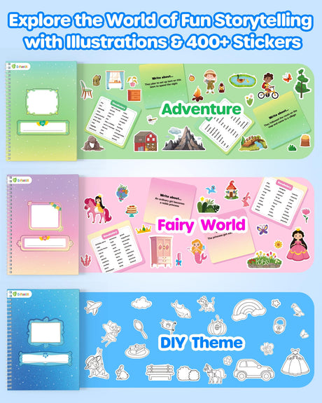 D-FantiX My Storybook Art Kit & Dot Art Sticker Activity Book with Ink Pad D-FantiX