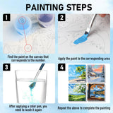 HEIBAGO Framed Paint by Numbers kit for Kids, 4 Pack Landscapes Paint by Numbers for Kids Ages 8-12, Paint by Numbers Kits Children Beginner, DIY Acrylic Oil Painting for Home Wall Decor 8x8 inch HEIBAGO