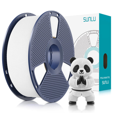 SUNLU PLA Matte 3D Printer Filament 1.75mm, PLA Filament 1kg Spool (2.2lbs), Dimensional Accuracy +/- 0.02mm, Matte White PLA SUNLU