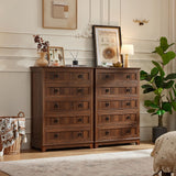 Joaxswe Farmhouse 5 Drawer Dresser for Bedroom, 42" Tall Small Dressers & Chest of Drawers, Rustic Wood Dresser with Metal Handle, Storage Organizer Closet for Living Room, Hallway, Entryway Joaxswe