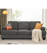VanAcc 89 Inch Sofa, 3 Seater Sofa with Extra Deep Seats, Modern Couch- Comfy Couch for Living Room Apartment Lounge, Grey Chenille VanAcc