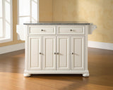 Crosley Furniture Alexandria Kitchen Island with Solid Grey Granite Top - White Crosley Furniture