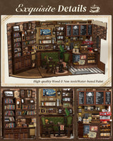Cutefun Book Nook Kit - DIY Miniature Doll House Kit, Book Nook Kits for Adults, 3D Wooden Puzzle Bookend Bookshelf with LED Light for Cafe Crafts Lovers (Corner Coffee Shop) Cutefun
