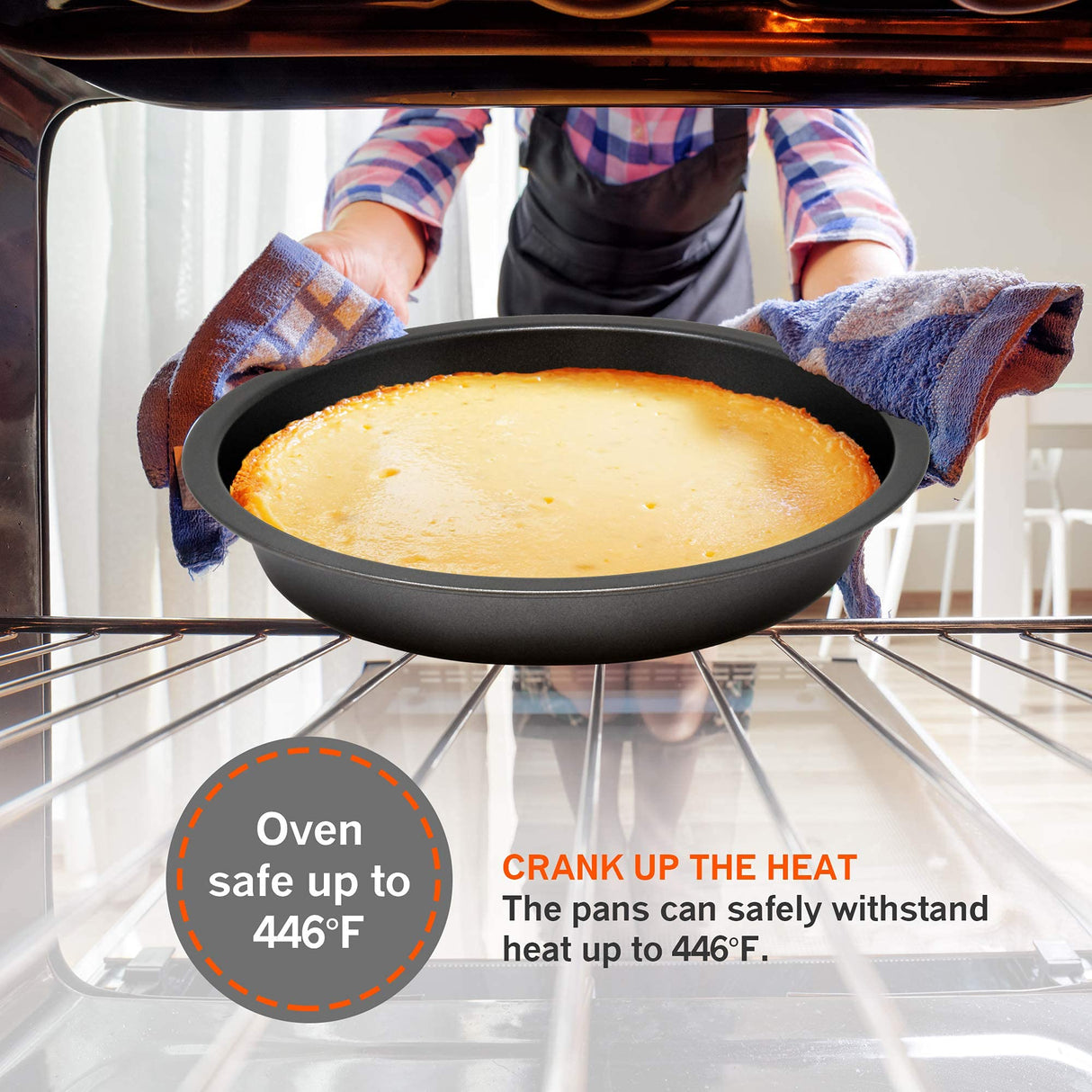 Perlli Baking Pan 10 Piece Set Nonstick Carbon Steel Gray Oven Bakeware Kitchen Set, 2 Cookie Sheets, 2 Round Cake Pans, Square Pan, Roasting Pan, Loaf Pan, Crisp Pan, Pizza Crisper, & Muffin Pan PERLLI