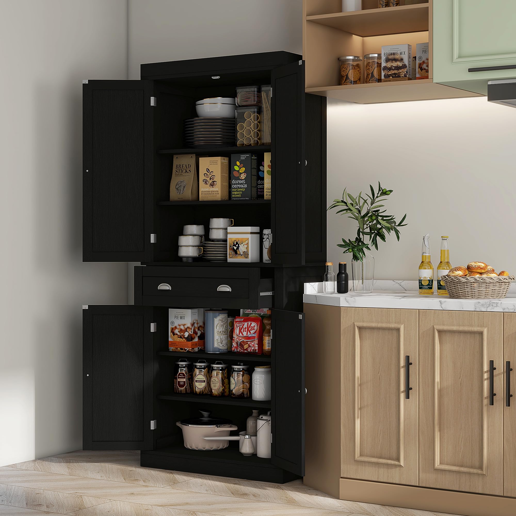 HomCom Kitchen Pantry Cabinet - Thumbnail 5