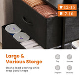 Sweetcrispy Nightstand Small Dresser with 2 Fabric Drawers Side Bedroom End Table Kids Bedside Storage Furniture for 20" Tall Night Stand for Closet, Entryway, College Dorm, Black Sweetcrispy