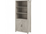 Cottage Grove 5-Shelf Tall Bookcase with Doors in Cottage White Bush Business Furniture