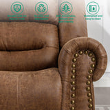 VIVIJASON Massage Swivel Rocker Recliner Chair with Heat & Vibration, 360° Swivel Manual Glider Rocking Reclining Chair with Remote Control, Side Pockets & USB Ports for Living Room, Nut Brown VIVIJASON