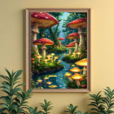 Enchanted Mushroom Diamond Art Kits for Adults, DIY 5D Diamond Painting Kits for Beginners, Round Full Drill Diamond Dots Paintings,Diamonds Pictures Gem Art for Adults Crafts Home Decor 12x16 Inch WGSMGL