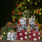 GIOLNIAY Christmas Wrapping Paper for Men Women Kids - Holiday Gift Wrap Red & Black Plaid with Truck, Black & White Plaid with Snowflake Xmas Design - 6 Jumbo Sheets, 28″×40″ Each, Easy to Store GIOLNIAY