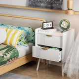 Aenuert White Nightstand Modern Bedside Table with 2 Storage Drawer, Small Night Stand, Wooden End Table,Sofa Side Table for Bedroom,Study Room and Small Spaces Aenuert