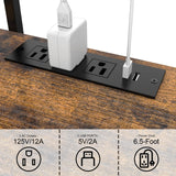 YBING 4-Tier AV Media Stand, Stereo Cabinet, Media Console with Charging Station, Record Player Stand, Corner TV Shelf, Brown YBING
