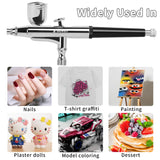 XDOVET Professional Dual Action Airbrush Kit with 7ml Metal Paint Cup and Side Pot - Ideal for Tattoos, Makeup, Nails, Models - 0.2/0.3/0.5mm Needle - Complete Airbrush Kit XDOVET