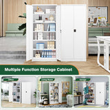 Letaya Metal Garage Storage Cabinets with Lock Door and Adjustable Shelves, Steel Tool Cabinets for Home,Office,Warehouse Organisieren (White, 71" H) Letaya