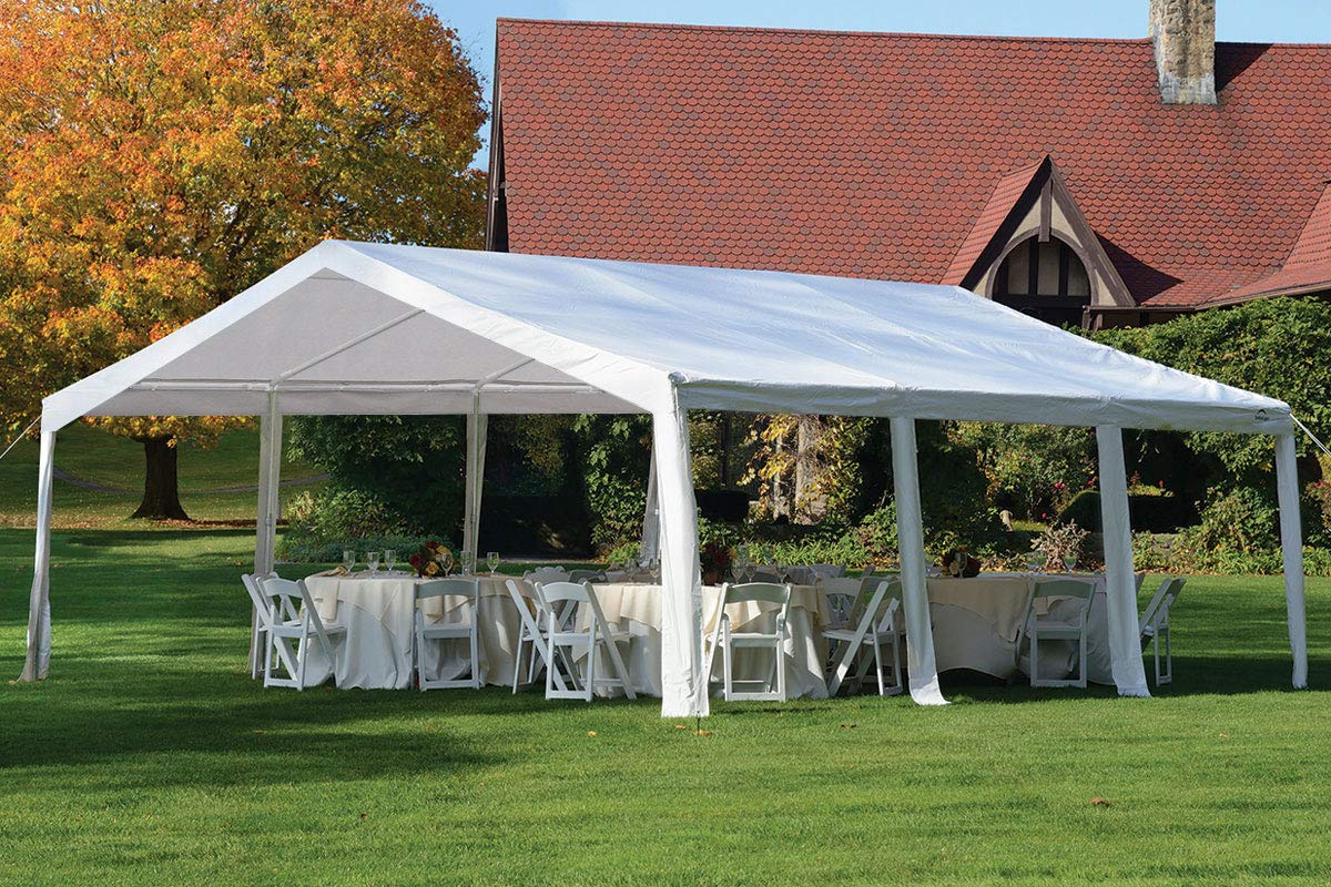 Quictent 20x20ft Party Tent Outdoor Wedding Event Shelters Heavy Duty Upgraded Galvanized Canopy with Large White Roof, Removable Sidewalls & Storage Bags