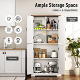 HOSTACK 64" Modern Farmhouse Pantry Cabinet with Adjustable Shelves and 4 Doors HOSTACK