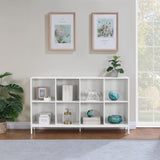 OSP Home Furnishings Ace Contemporary Modern Storage Cube Bookcase, 8 Cubes, White Finish OSP Home Furnishings