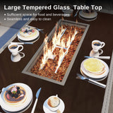 EAST OAK 52'' Propane Fire Pit Table, 60,000 BTU Gas Firepit W/Large Tempered Glass Tabletop, CSA Certified Outdoor Patio Fire Table with 9.2 lbs Glass Stone & Removable Lid, Grey EAST OAK