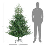 HOMCOM 6ft Artificial Christmas Tree Holiday Décor with 795 Branches, Auto Open, Steel Base, Wide Shape, Easy-to-Shape Branches HOMCOM