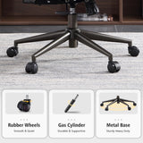 ovios Ergonomic Office Chair Home Office Desk Chair Computer Chair with Lumbar Support High Back Executive Height Adjustable Rolling Swivel Task Chair, Suede Fabric (Brown) ovios