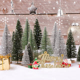 30Pcs Christmas Decorations Mini Christmas Trees, Artificial Christmas Tree Bottle Brush Trees with Wooden Base for Christmas Decor Christmas Party Home Table Craft hatisan