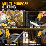 ALLOY POWER 20V Cordless Reciprocating Saw, 0-3500 SPM, with 2 Packs Batteries, Tool-free Blade Change, LED Light Power Reciprocating Saws, 6 Saw Blades Kit for Wood/Metal/PVC Cutting Included ALLOY POWER