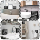 2 Pieces Funny Farmhouse Bathroom Signs Decor Classic Wooden Box Sign Rustic Toilet Paper Sign Guest Restroom Wooden Wall Art for Home Bathroom Toilet Decoration, 6 x 6 Inch (Vivid Style) Jetec