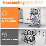 TORACK Garage Freestanding Hanging Bike Stand for Garage, Heavy Duty 4 Bikes Vertical Bike Storage Stand Floor Bike Storage Rack TORACK