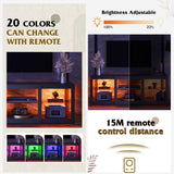 WLIVE TV Stand for 65 Inch TV, Entertainment Center with Adjustable Glass Shelves, LED TV Console, TV Stands for Living Room, Black WLIVE