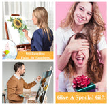 Mowana Sunflower Paint by Numbers Kit for Adults-Paint by Numbers for Adults Beginner with Frame and Easel, Painting by Numbers for Gift Home Wall Decor(8 * 12 Inch) Mowana