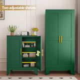 GAIOUS 35.83" Metal Pantry Storage Cabinet with 2 Doors and 2 Adjustable Shelves, Green Freestanding Hutch for Kitchen/Laundry/Living Room/Bedroom GAIOUS