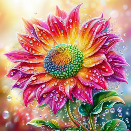 MBNTJHT Daisy Flower Diamond Art Kits for Adults,Colorful Flower 5D Diamond Painting Kits for Beginners,Gem Painting Craft Kits Full Round Drill for Home Wall Decor 14X14 Inch. MBNTJHT