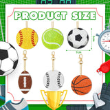 Tudomro 24 Pcs Balls DIY Diamond Art Painting Keychain Kits 5d Soccer Ball Football Drill Art Key Chain Set for Sports Tudomro